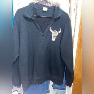 Womens used large  Black Quarter-Zip Sweater
